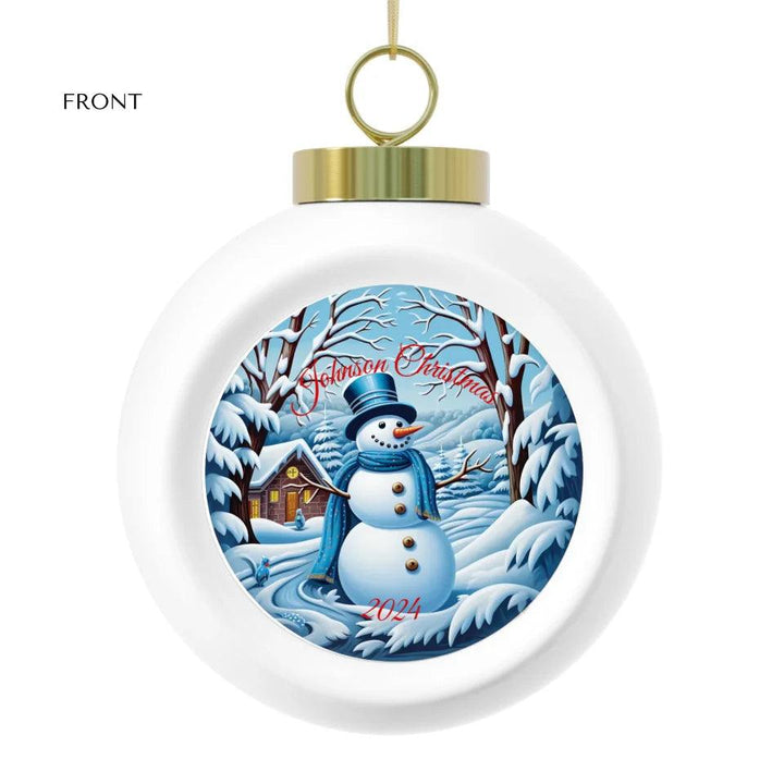 Custom 3D Snowman Christmas Ornament - ARTFULANE