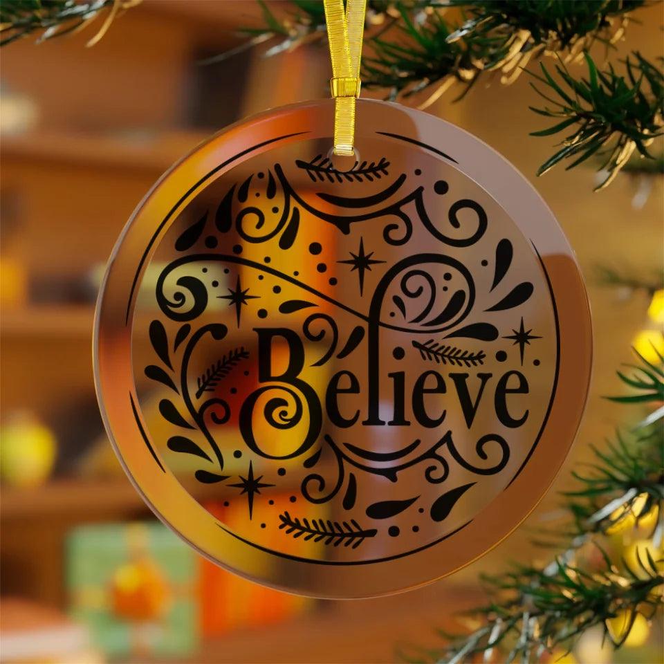 Custom Decorative Typography Christmas Ornament - ARTFULANE