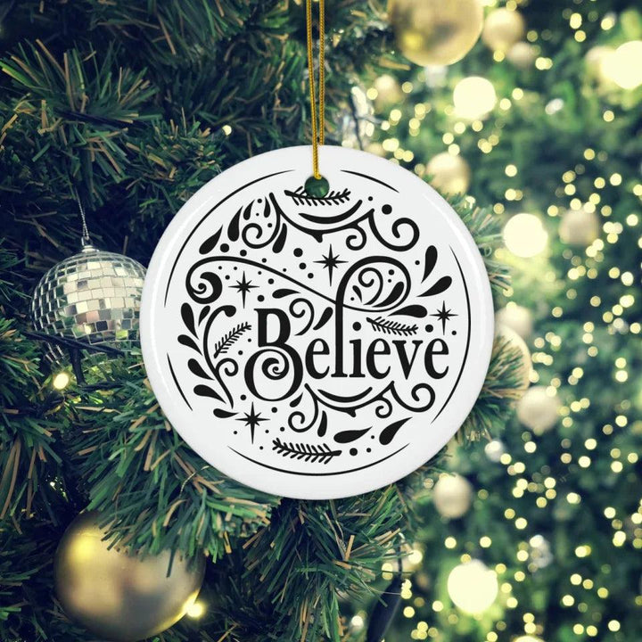 Custom Decorative Typography Christmas Ornament - ARTFULANE