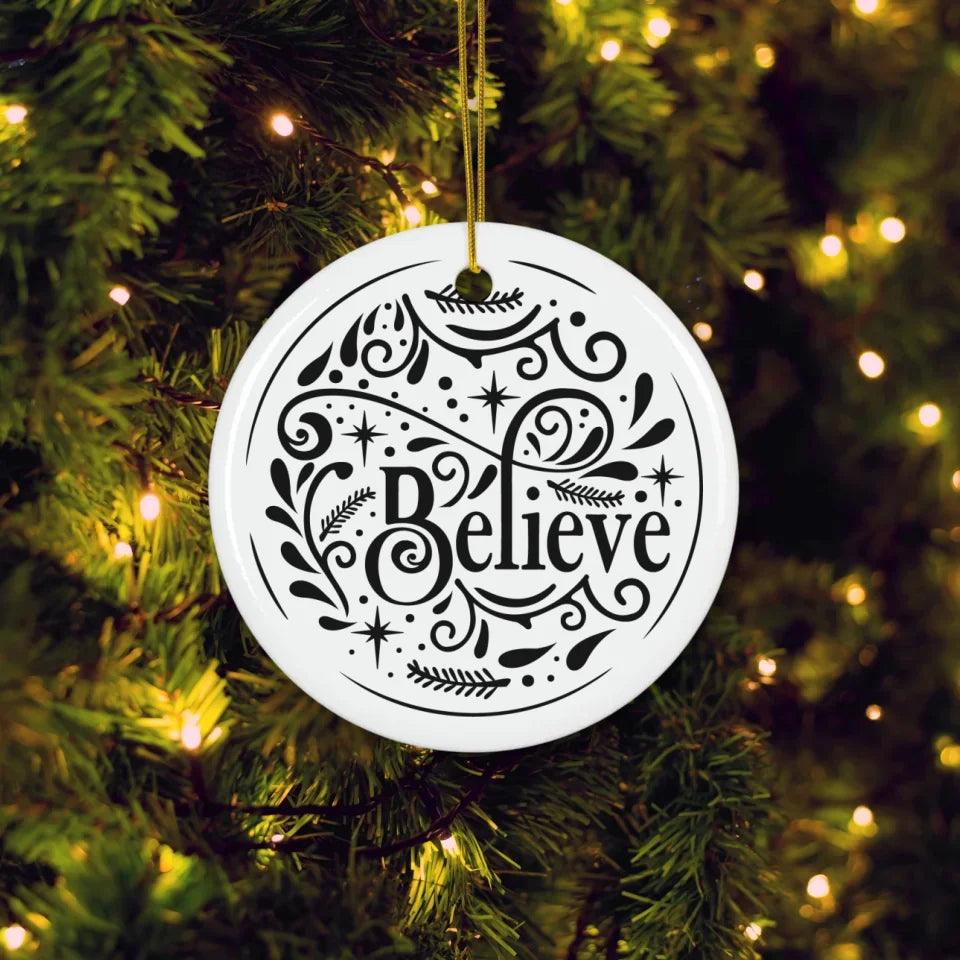 Custom Decorative Typography Christmas Ornament - ARTFULANE