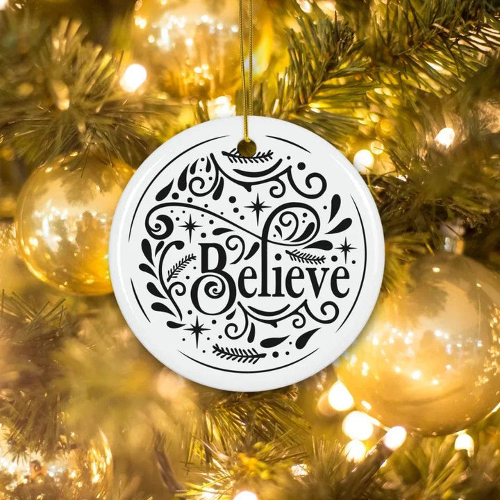 Custom Decorative Typography Christmas Ornament - ARTFULANE