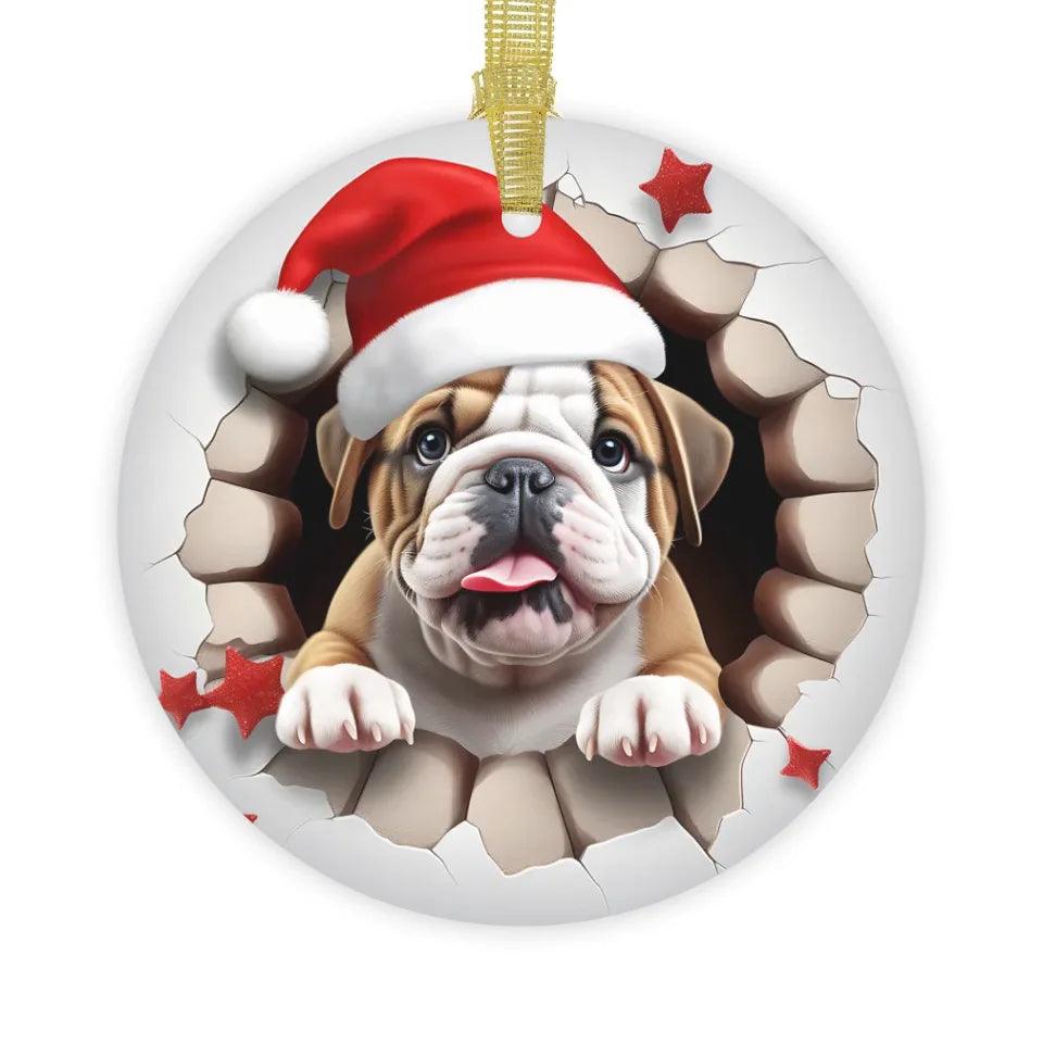 Custom 3D Dog Christmas Ornament - ARTFULANE