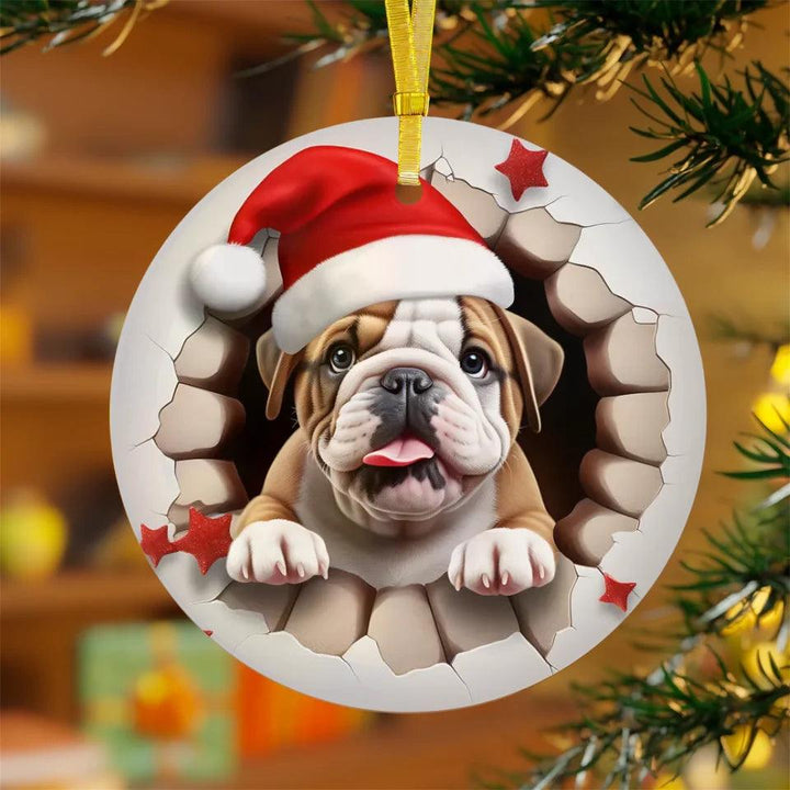 Custom 3D Dog Christmas Ornament - ARTFULANE