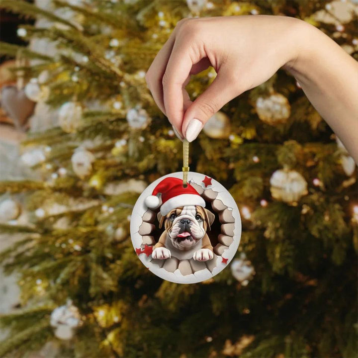 Custom 3D Dog Christmas Ornament - ARTFULANE