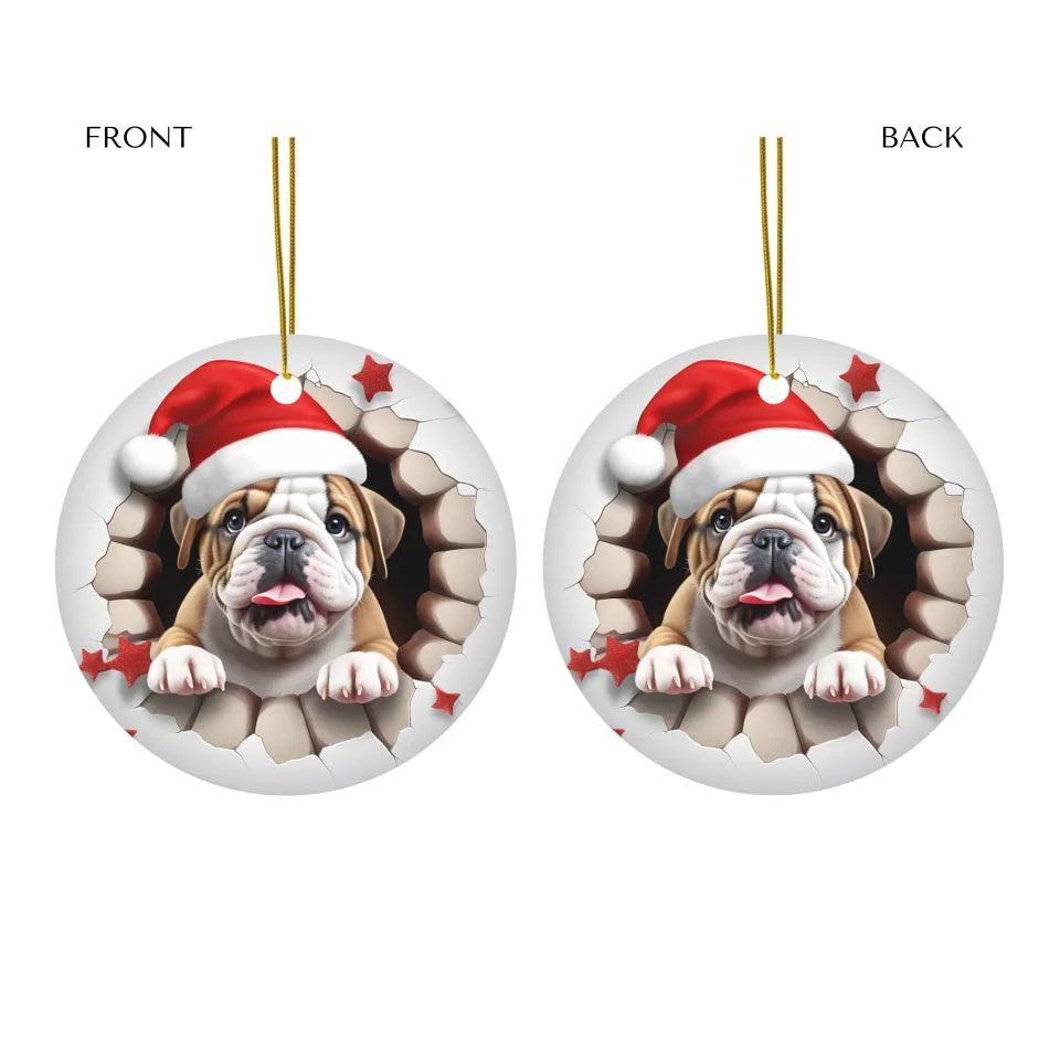 Custom 3D Dog Christmas Ornament - ARTFULANE