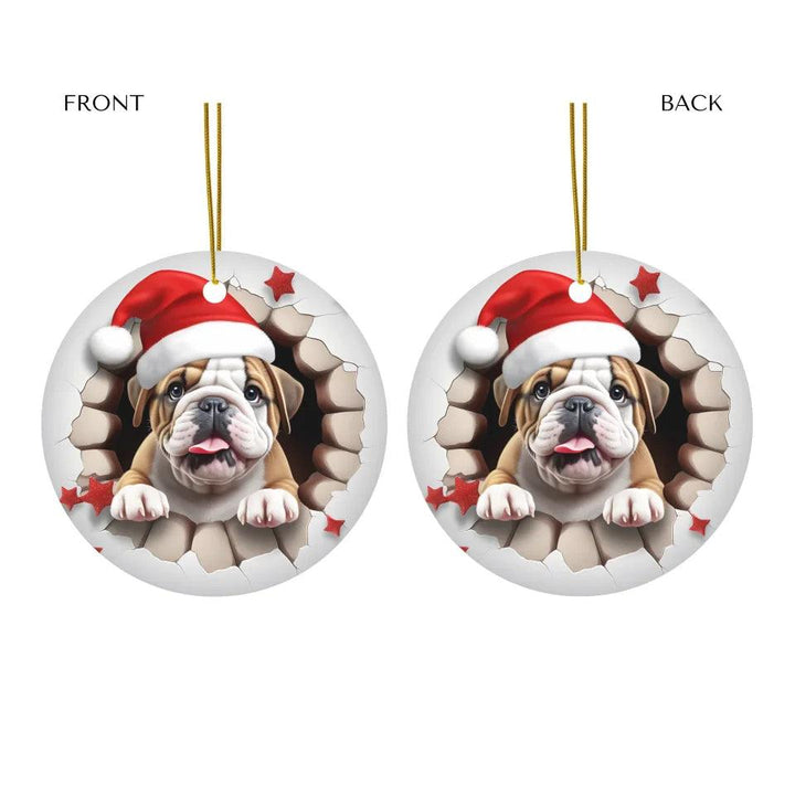 Custom 3D Dog Christmas Ornament - ARTFULANE