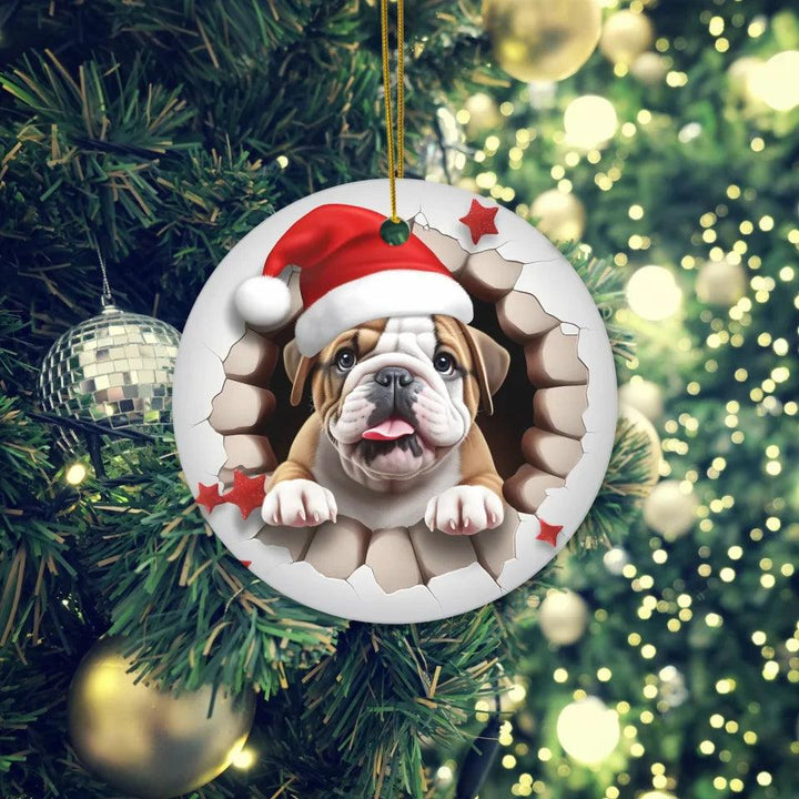 Custom 3D Dog Christmas Ornament - ARTFULANE