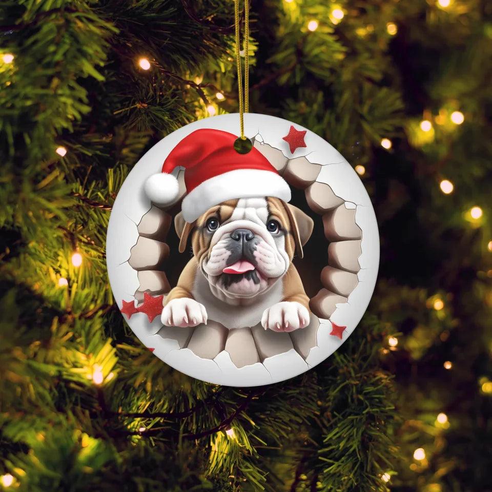 Custom 3D Dog Christmas Ornament - ARTFULANE