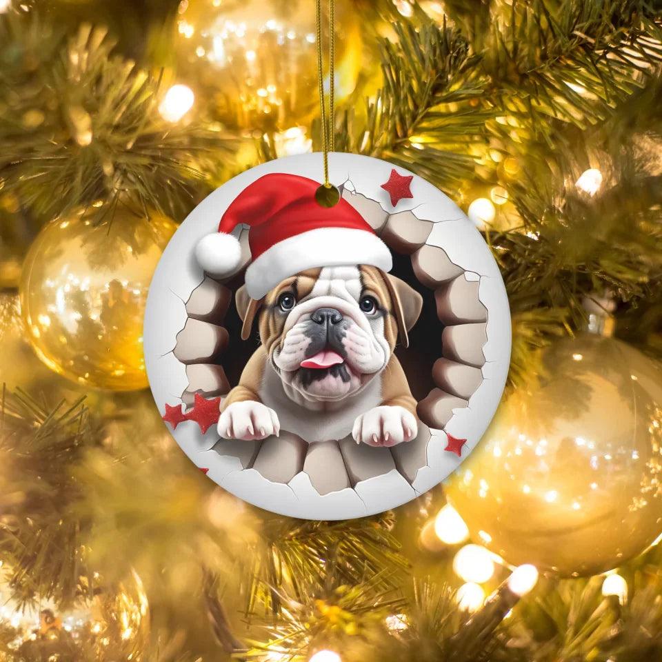 Custom 3D Dog Christmas Ornament - ARTFULANE