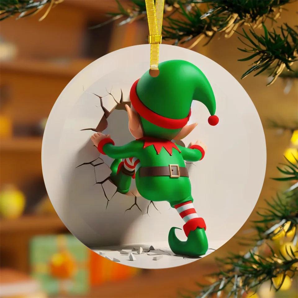 Custom Cute 3D Elf Christmas Ornament - ARTFULANE