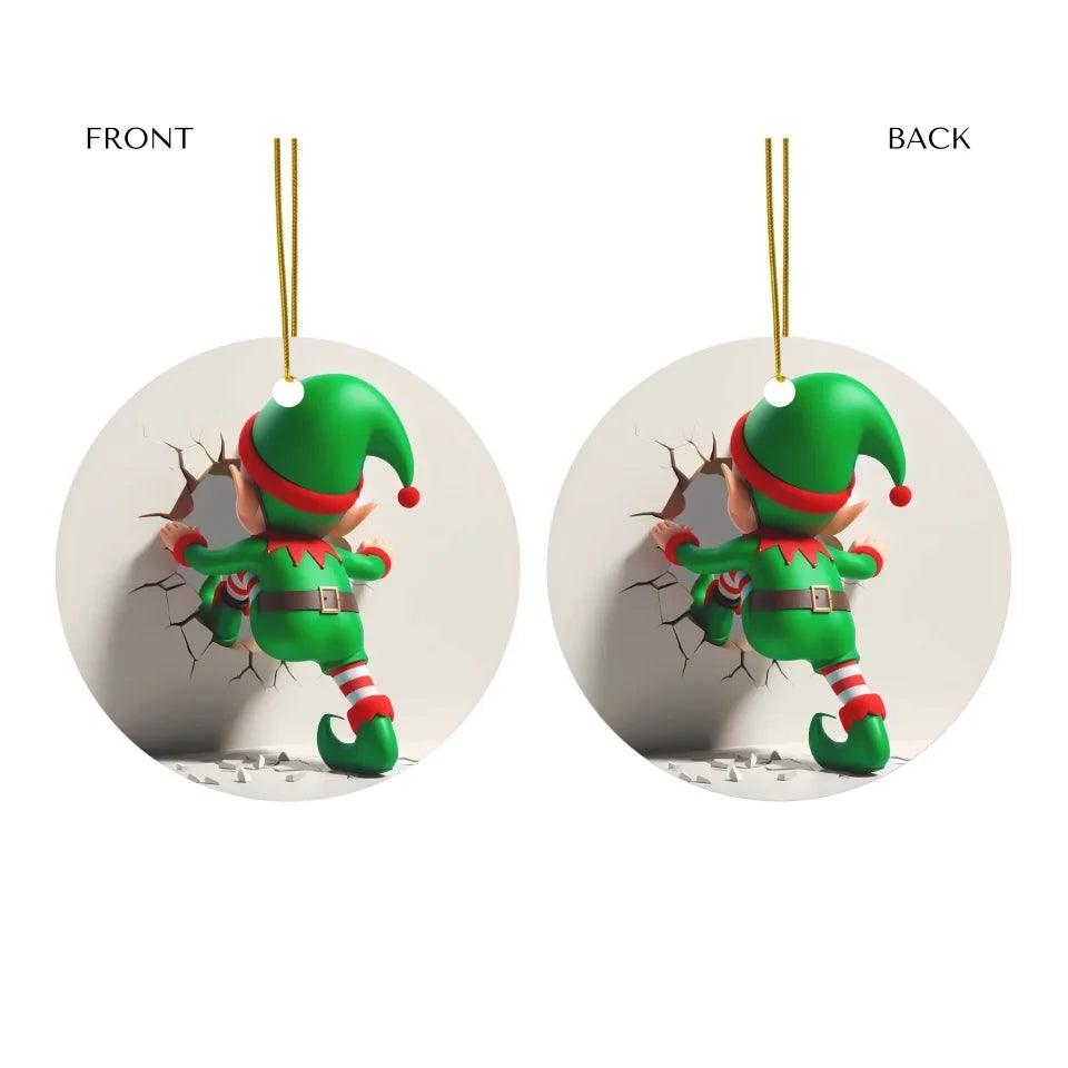 Custom Cute 3D Elf Christmas Ornament - ARTFULANE