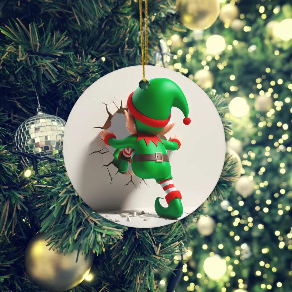 Custom Cute 3D Elf Christmas Ornament - ARTFULANE