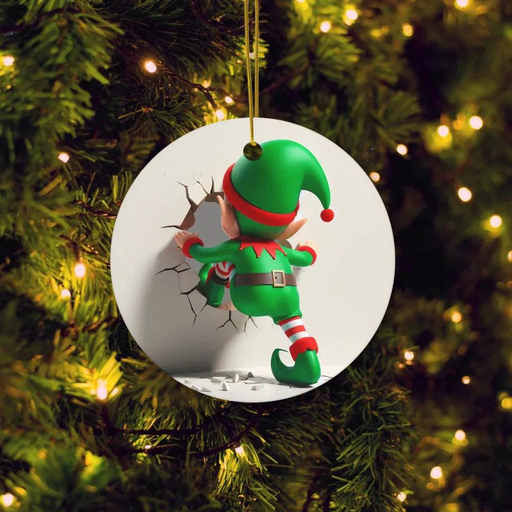 Custom Cute 3D Elf Christmas Ornament - ARTFULANE