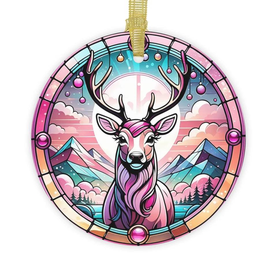 Custom Pink Christmas Ornament - ARTFULANE