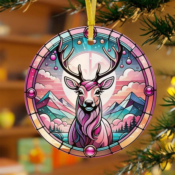 Custom Pink Christmas Ornament - ARTFULANE