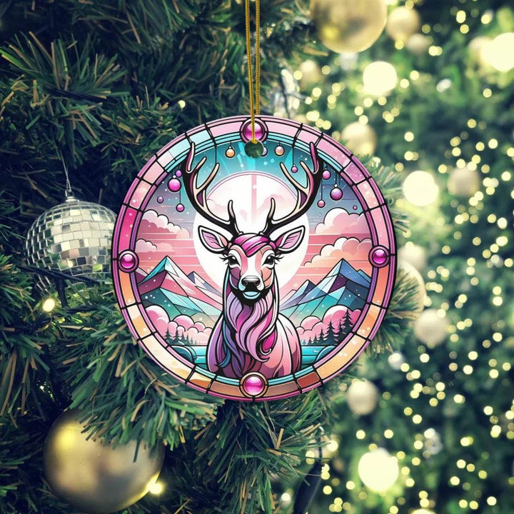 Custom Pink Christmas Ornament - ARTFULANE