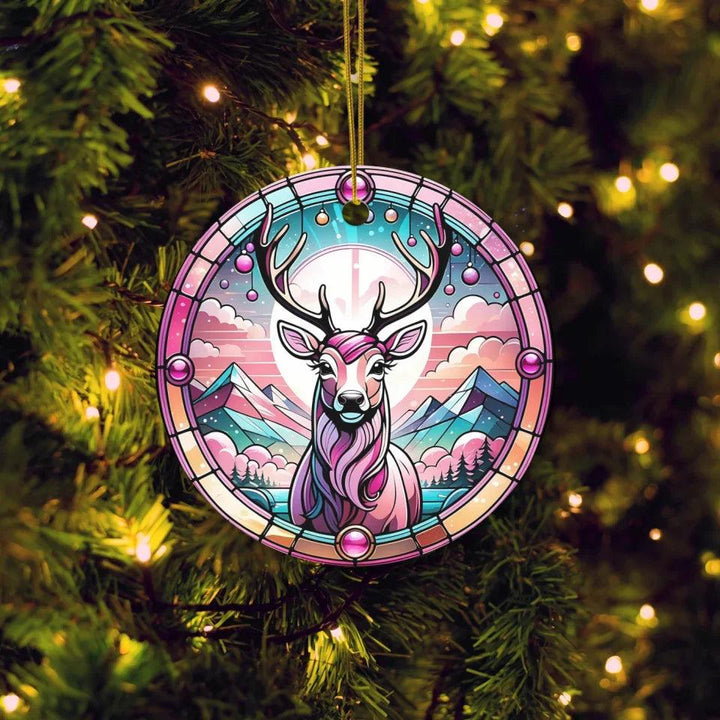 Custom Pink Christmas Ornament - ARTFULANE