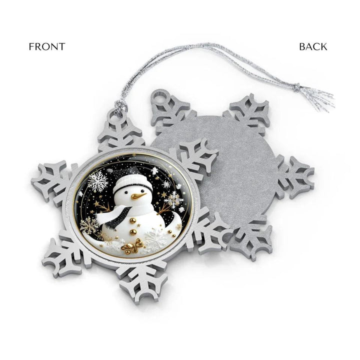 Custom 3D Gold, Black & White Christmas Ornament - ARTFULANE