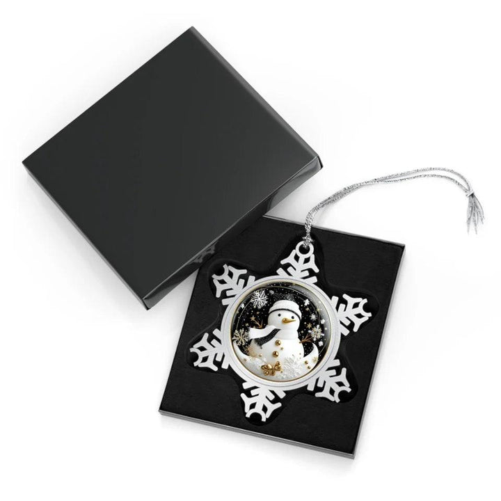 Custom 3D Gold, Black & White Christmas Ornament - ARTFULANE