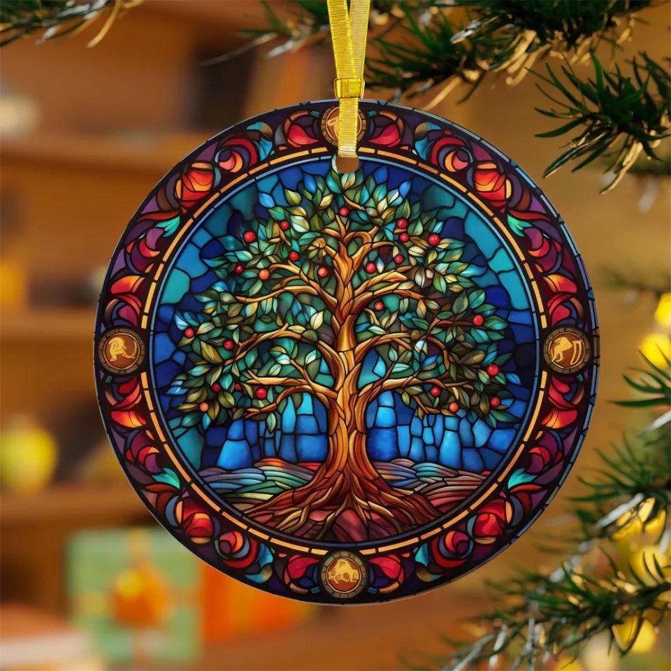 Custom Stained Glass Christmas Ornament - ARTFULANE