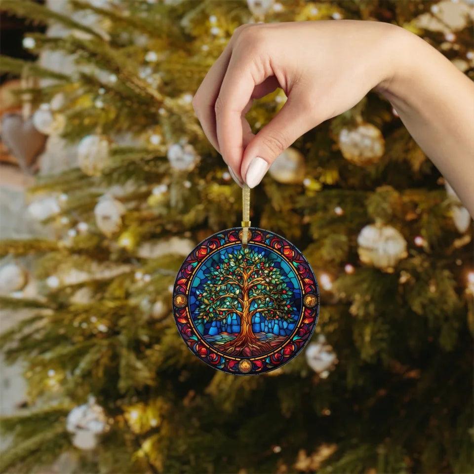 Custom Stained Glass Christmas Ornament - ARTFULANE