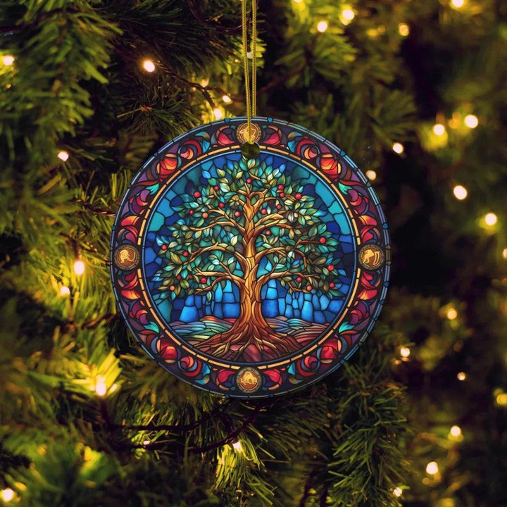 Custom Stained Glass Christmas Ornament - ARTFULANE