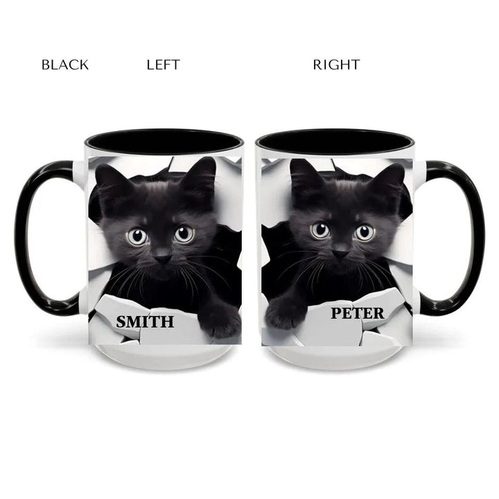 Custom 3D Black Cat Mug - ARTFULANE