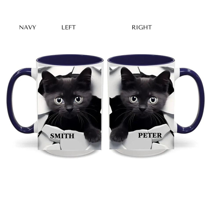 Custom 3D Black Cat Mug - ARTFULANE