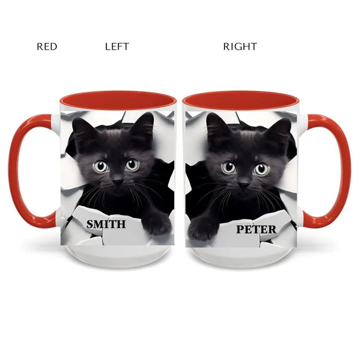 Custom 3D Black Cat Mug - ARTFULANE