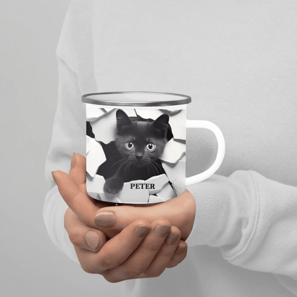 Custom 3D Black Cat Mug - ARTFULANE