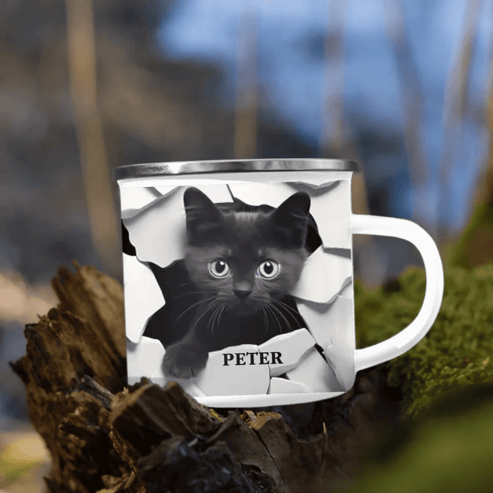 Custom 3D Black Cat Mug - ARTFULANE