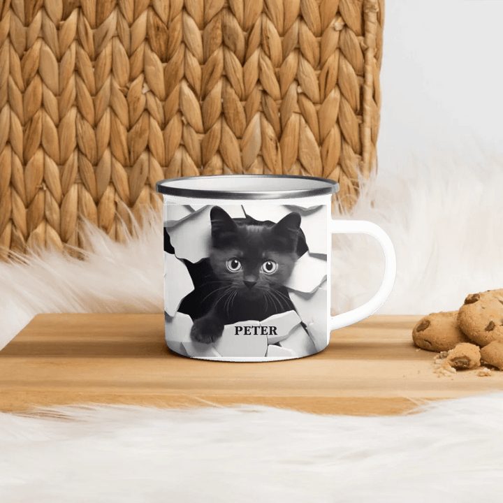 Custom 3D Black Cat Mug - ARTFULANE