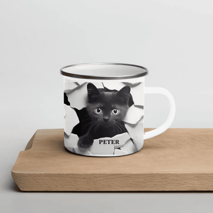 Custom 3D Black Cat Mug - ARTFULANE