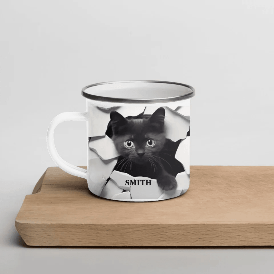 Custom 3D Black Cat Mug - ARTFULANE