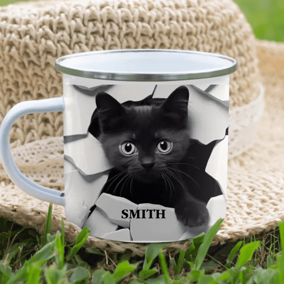 Custom 3D Black Cat Mug - ARTFULANE