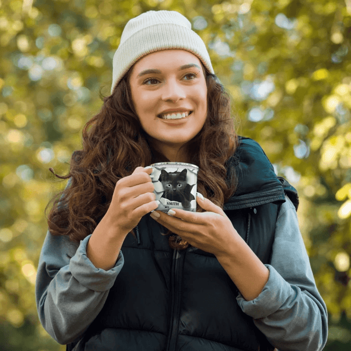 Custom 3D Black Cat Mug - ARTFULANE