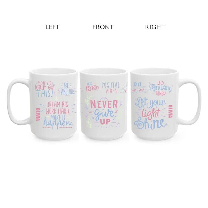 Custom Pastel Motivational Sayings Mug - ARTFULANE