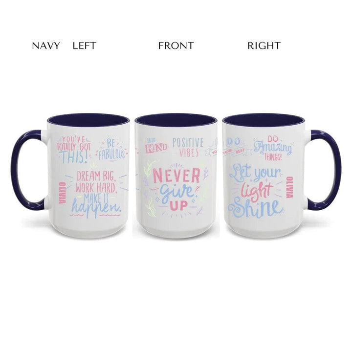 Custom Pastel Motivational Sayings Mug - ARTFULANE