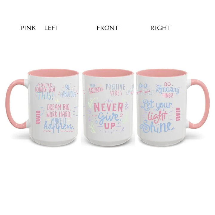 Custom Pastel Motivational Sayings Mug - ARTFULANE