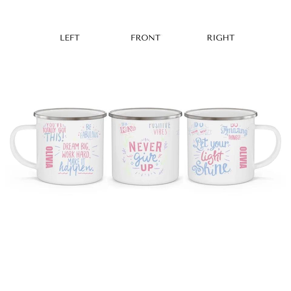 Custom Pastel Motivational Sayings Mug - ARTFULANE