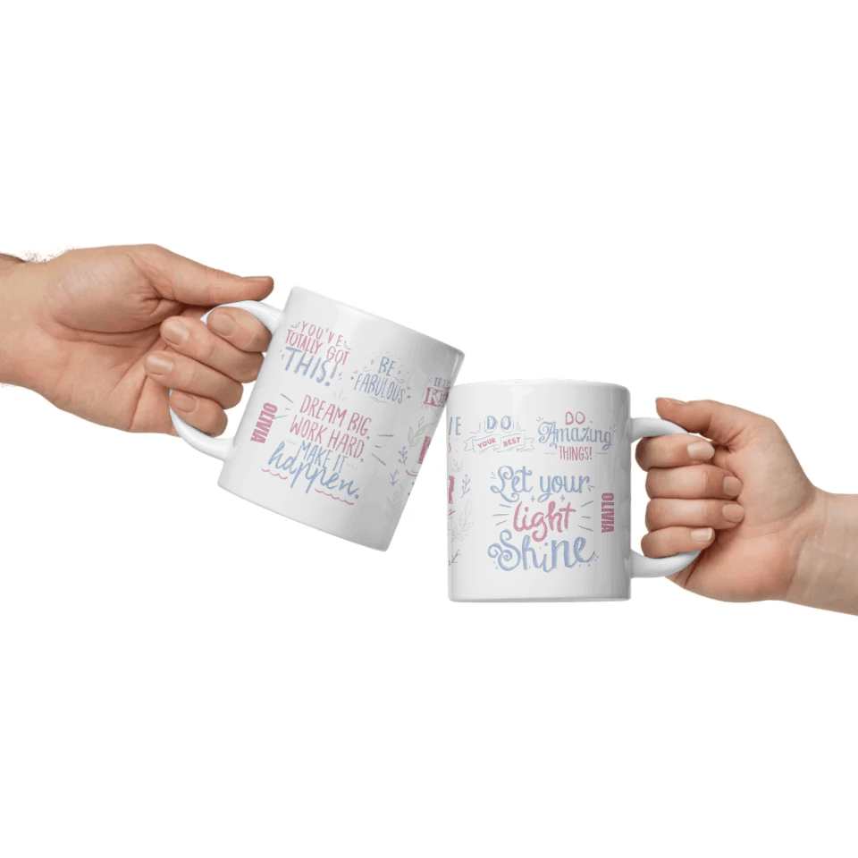 Custom Pastel Motivational Sayings Mug - ARTFULANE