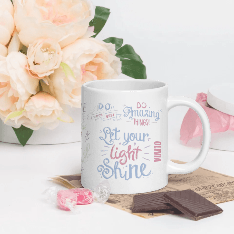 Custom Pastel Motivational Sayings Mug - ARTFULANE