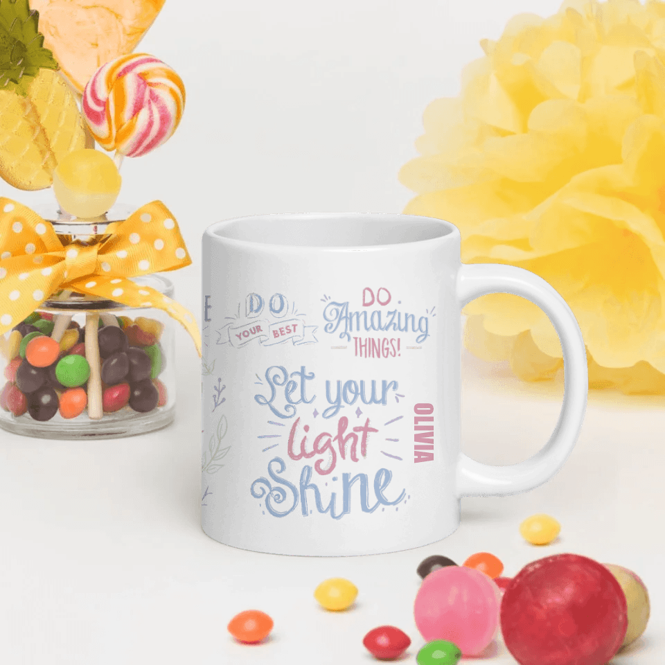 Custom Pastel Motivational Sayings Mug - ARTFULANE