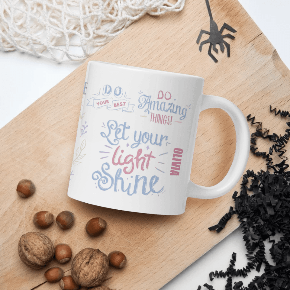 Custom Pastel Motivational Sayings Mug - ARTFULANE