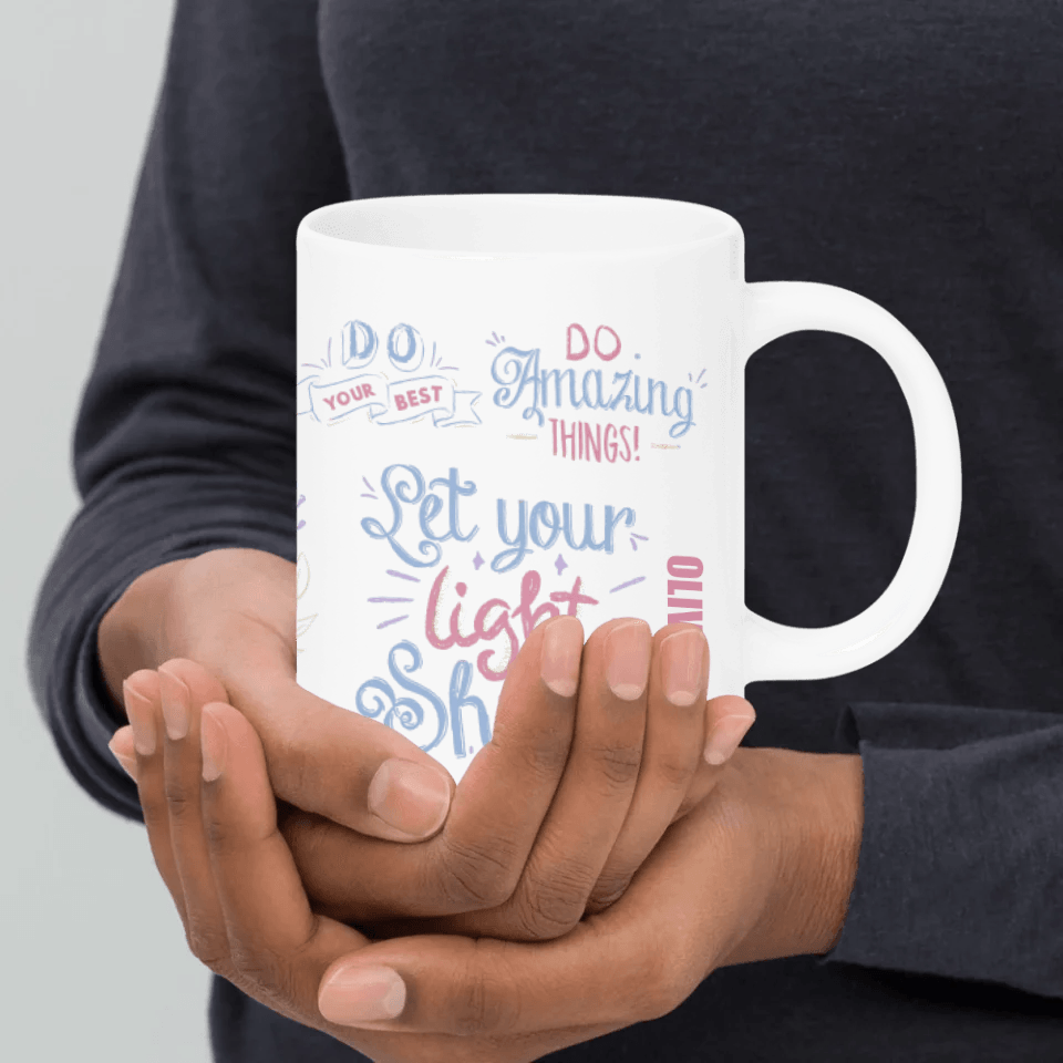 Custom Pastel Motivational Sayings Mug - ARTFULANE