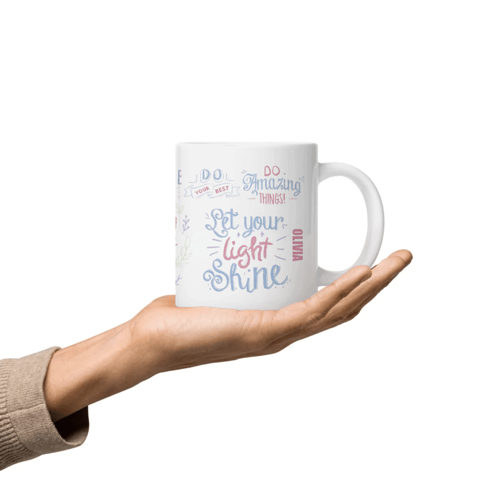 Custom Pastel Motivational Sayings Mug - ARTFULANE