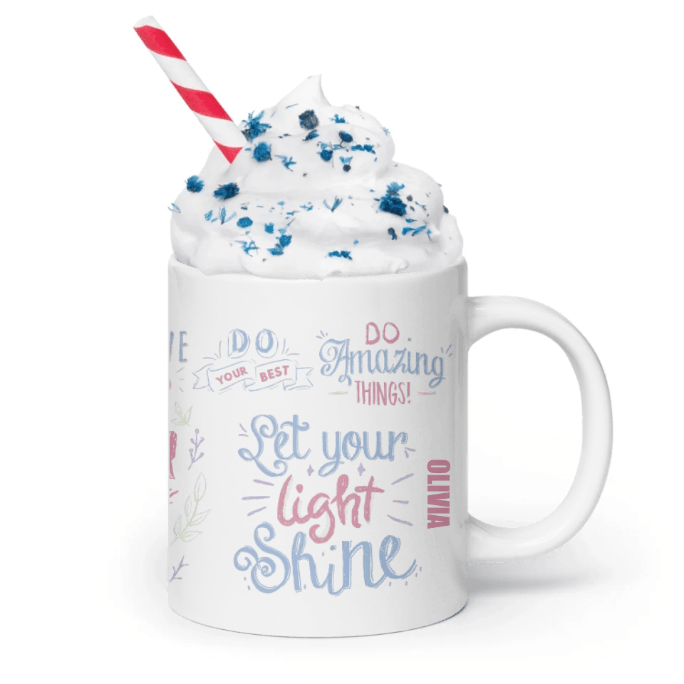 Custom Pastel Motivational Sayings Mug - ARTFULANE