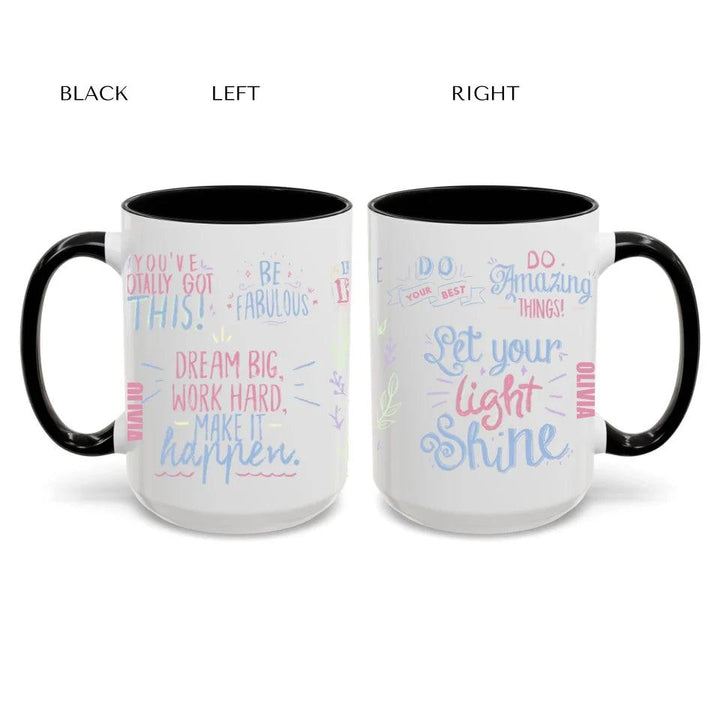 Custom Pastel Motivational Sayings Mug - ARTFULANE