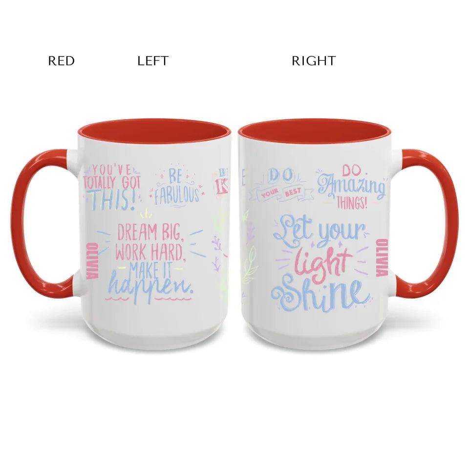 Custom Pastel Motivational Sayings Mug - ARTFULANE