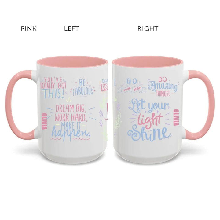 Custom Pastel Motivational Sayings Mug - ARTFULANE